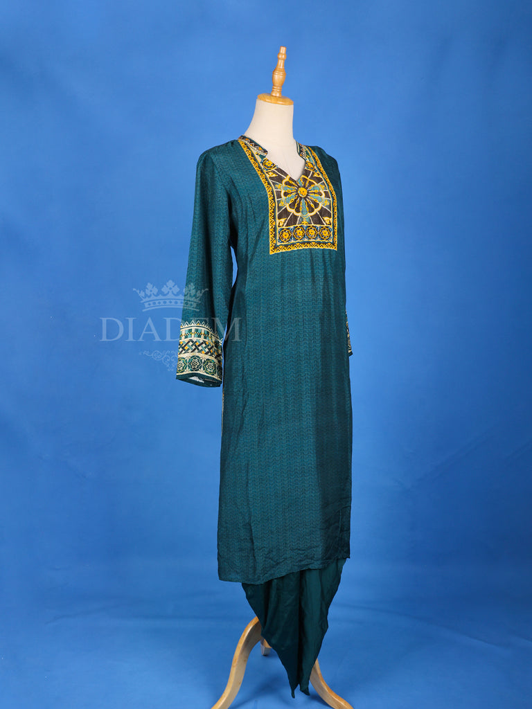 Blue Dhoti Pants Suit