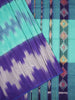 Turquoise Blue Cotton Saree with Geometric Ikat Designs on the Body with Contrast Border - Diadem