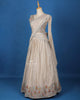 Ash Floral Embroidered Organza Lehenga - Diadem
