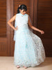 Sky Blue Floral Designed Lehenga - Diadem