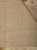 warm Beige Floral Printed Design Tussar Saree with Small Zari Border
