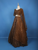 Coffee Brown Sequins And Beads Embellished Net Lehenga With Net Dupatta