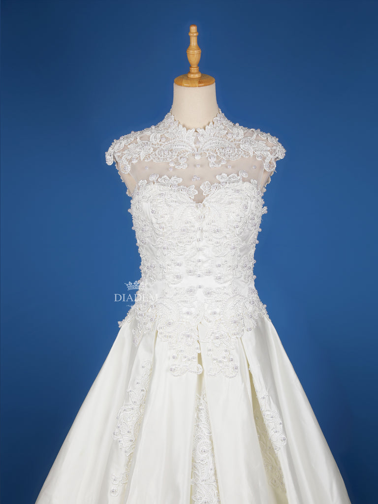 Floral Lace Beads Wedding Gown