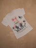White Cotton Half Sleeve T-Shirt with Rabbit and Sequins Designs for Girls - Diadem