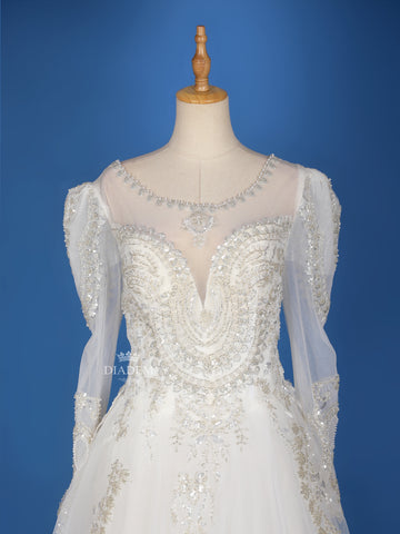 Sequins Embroidery Wedding Gown