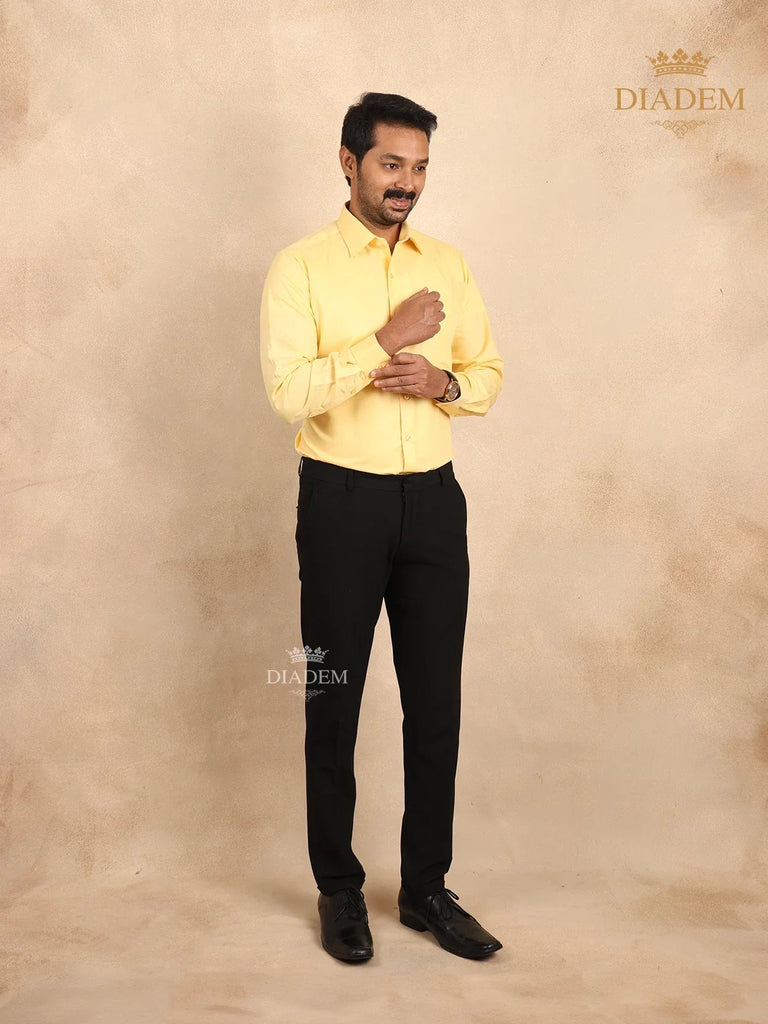 Yellow Full Sleeve Cotton Shirt