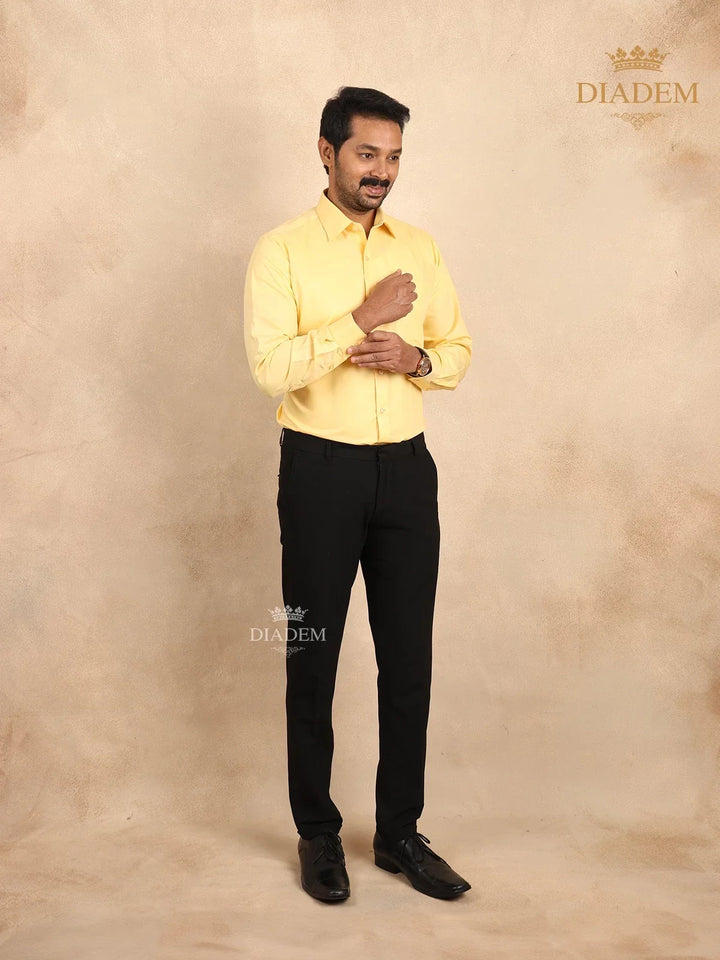 Yellow Full Sleeve Cotton Shirt