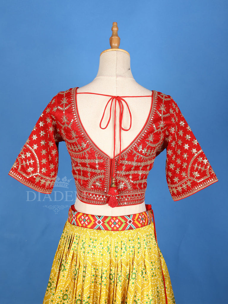 Yellow Lehenga Adorned with Floral Design