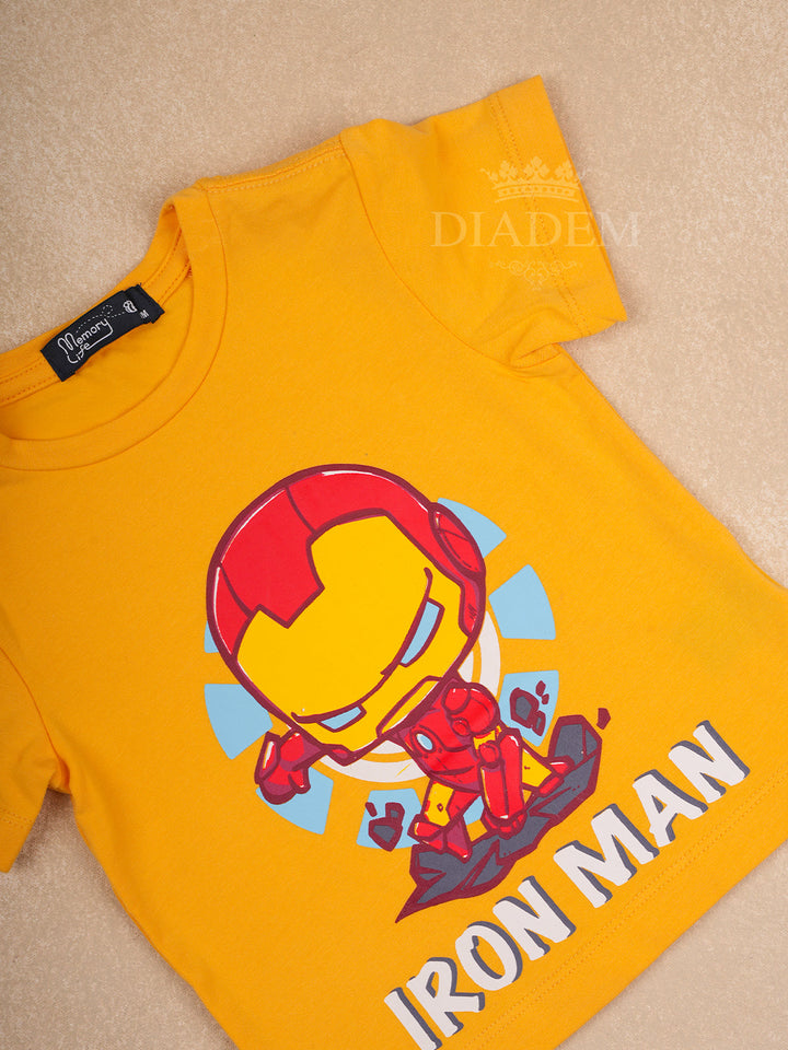 Yellow Iron Man Printed