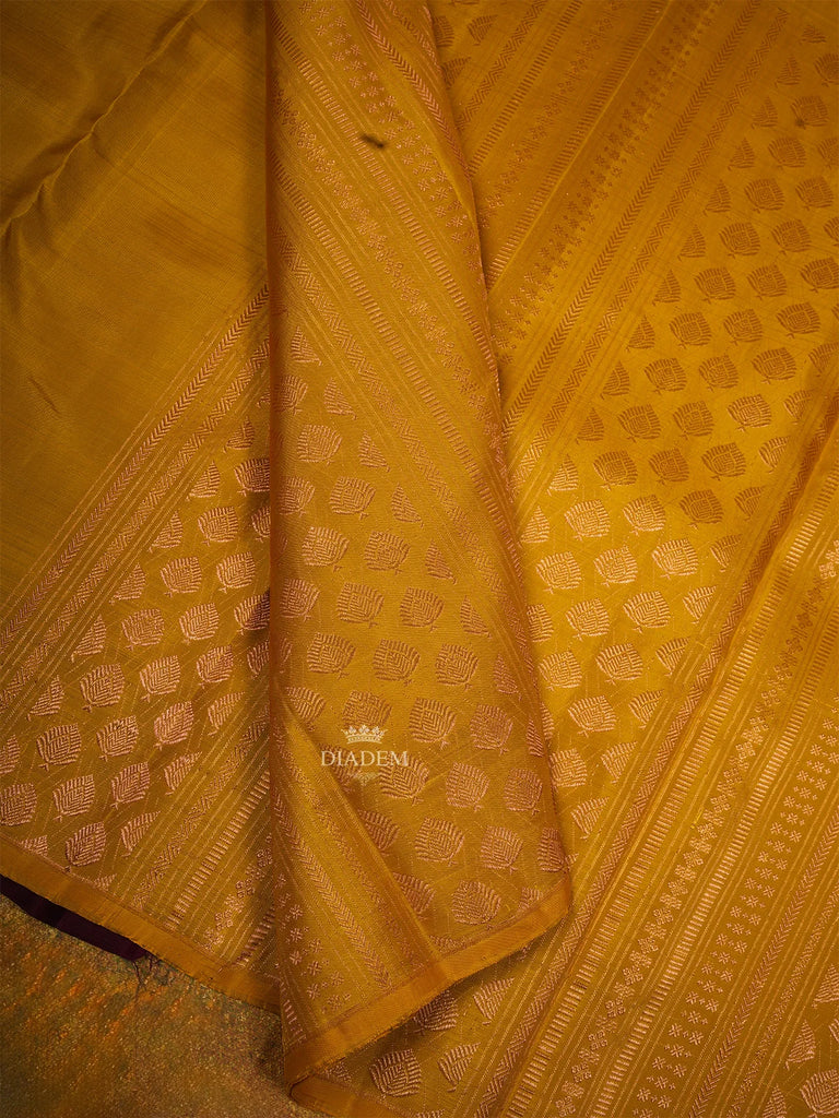 Yellow Kanchipuram Silk Saree Floral and Geometric