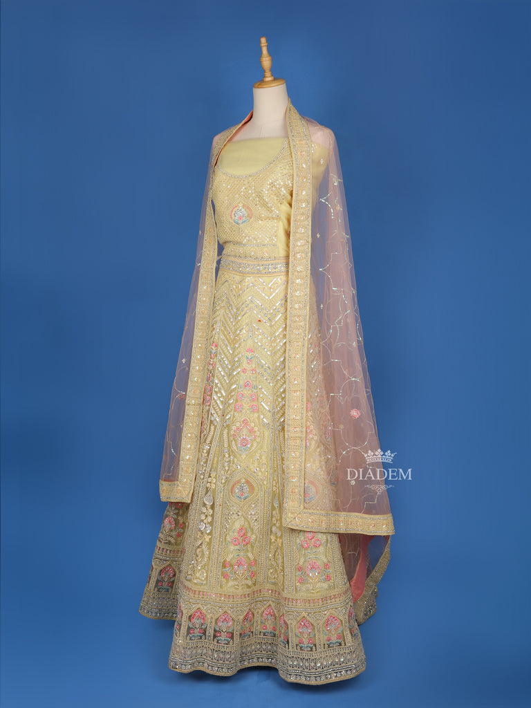 Lehenga With Net Dupatta